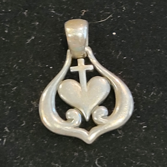James Avery Jewelry - James Avery Retired Heart Cross Pendent Sterling Silver Rare Hard to Find